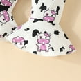 thumbnail image 6 of ZRBYWB Girl Clothes Long Sleeve Ribbed Romper Bodysuit Cartoon Dairy Cow Print Bell Bottoms Pants Outfits Baby Clothes, 6 of 6