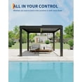 thumbnail image 2 of Tuekys Outdoor Pergola with Adjustable Louvered Roof, Reinforced Aluminum Frame, Integrated Drainage System, Hardtop Gazebo for Patio, Deck, 2 of 6