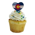 thumbnail image 5 of Rustic Distressed Colorado State Flag Heart Love Cupcake Picks Toppers Decoration Set of 6, 5 of 6
