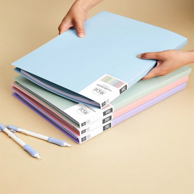 LNGOOR 1pc Solid Color Expanding File Folder Modern Portable School Office Accordion Folder
