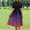 A_Purple, variant on Women's Striped Print Mock Neck Midi Dress Tie Waist Short Sleeve Flowy Sundress Casual Summer Work & Daily Wear Dress Wine L