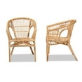 thumbnail image 3 of Baxton Studio Alleta Modern Bohemian Natural Brown Rattan 2-Piece Dining Chair Set, 3 of 9
