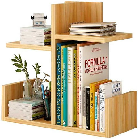 Wood Desktop Shelf Bookshelf Small, Small Tabletop Bookcase