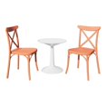 thumbnail image 1 of Strata Furniture 2 Chaises en Polypropylène et Table à Germination en Corail/blanc, 1 of 2