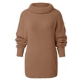 thumbnail image 4 of Womens Sweaters Plus Size Womens Solid Color Turtleneck Knit Pile Collar Plus Size Loose Turtleneck Sweater Womens Plus Size Tank Tops Womens Turtleneck Sweater Turtleneck Sweater Women, 4 of 6