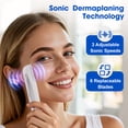 thumbnail image 3 of Sonic Dermaplane Razor for Women Face, Dead Skin Removal Razor, Rechargeable Dermaplane Tool with 6 Refill Blades, 3-Speed, Facial Hair & Peach Fuzz Remover for Women Hair Removal Exfoliation, 3 of 11