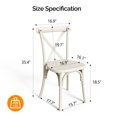 thumbnail image 3 of 2-Pack Outdoors Stackable Chair, White Minimalism Accent Chairs with X-Shaped Back, 16.9-Inch Wide Chair for Dining Room, Garden, Yard, Patio, 3 of 9
