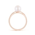 thumbnail image 2 of ANGARA Solitaire Japanese Akoya Cultured Pearl Bypass Split Shank Ring in 14K Rose Gold for Women | June Birthstone, Birthday, Anniversary, Jewelry Gift for Women | Pearl Ring, 2 of 8