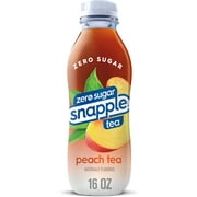 Snapple Zero Sugar Peach Tea Juice Drink, 16 fl oz, Bottle