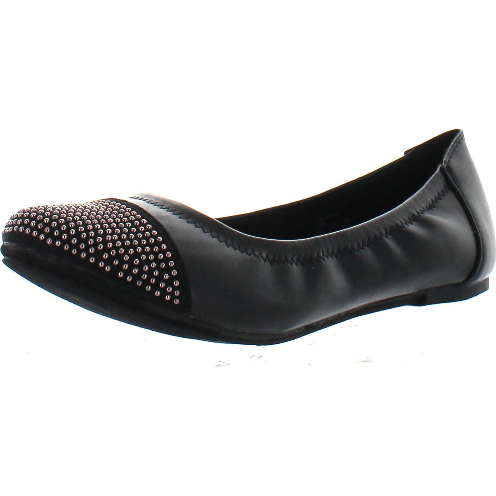 Kenneth Cole Girls Stud Muffin Studded Flats Shoes,Black,13
