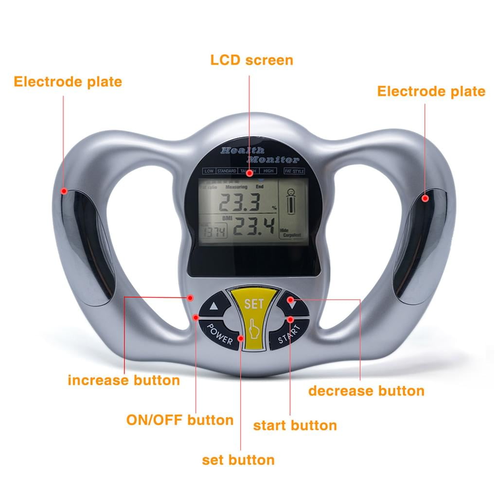 Body fat meter Handheld digital body fat analyzer Health monitor for body  fat percentage, BMI, health, fat 
