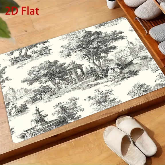 Modern Anti-Slip Flannel Rug, Color Block Carpet with Backing for Living Room Bedroom, Machine Washable Durable Polyester Floor Mat, Easy Care Home Decor