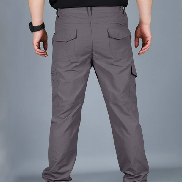 EchfiProm Multiple Pockets Men Pants Clearance Gray Cargo