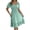 Mint Green, variant on Summer Solid Elastic Waist Short Sleeve Casual Mini A-Line Dress for Women with Ruffle Puff Sleeve Loose Crew Neck Purple, L