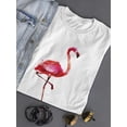 thumbnail image 3 of Tropical Flamingo In Watercolor T-Shirt Women -Image by Shutterstock, Female x-Large, 3 of 4