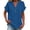 Blue, variant on Blouses For Women Summer V Neck Short Sleeve Button Detail Tassel Trim Casual Classic Travel Ready Brunch Outdoor Wear Polished Daytime Workday Errands