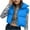 Blue, variant on Scyoekwg Women's Winter Crop Vest Trendy Warm Lightweight Jacket Stand Collar Padded Coats Solid Color Zip Up Sleeveless Jacket (Brown,M)