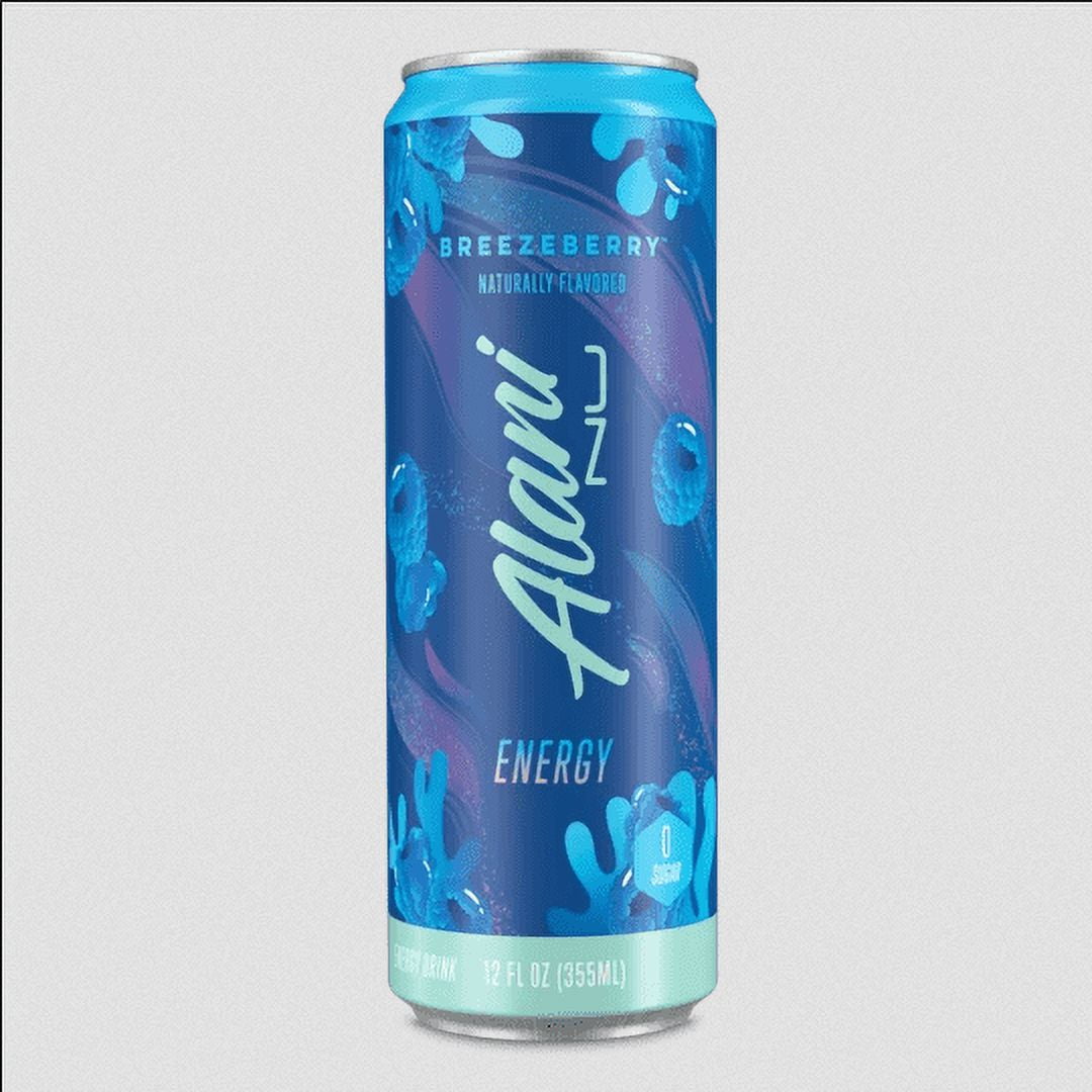 Alani Nu Energy Drink - Breezeberry - 12oz Cans (Single Cans)-Pack Of 4