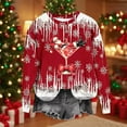 thumbnail image 4 of Craaazy Women's Long Sleeve Christmas Shirts Crewneck Santa Fashion Tops Gifts, 4 of 6