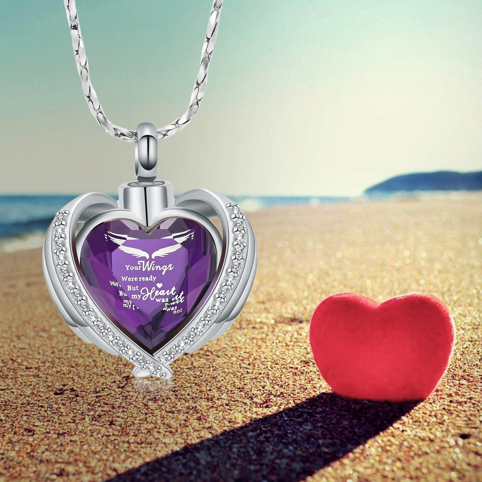 Necklaces For Ashes Cremation Ashes Angel Wings Urn Pendant