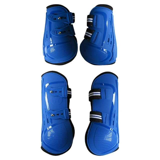 Almencla 4Pcs Horse Boots Support Leg Guard for Jumping Riding Equestrian Accessories blue L