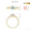 thumbnail image 5 of Angara Natural 0.4 Ct. Aquamarine with Diamond Side Stone Ring in 14K Yellow Gold for Women (Ring Size: 12), 5 of 10