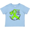 thumbnail image 3 of Inktastic Love, Care, Cure Lymphoma Awareness Lime Green Ribbon Hearts Boys or Girls Baby T-Shirt, 3 of 5