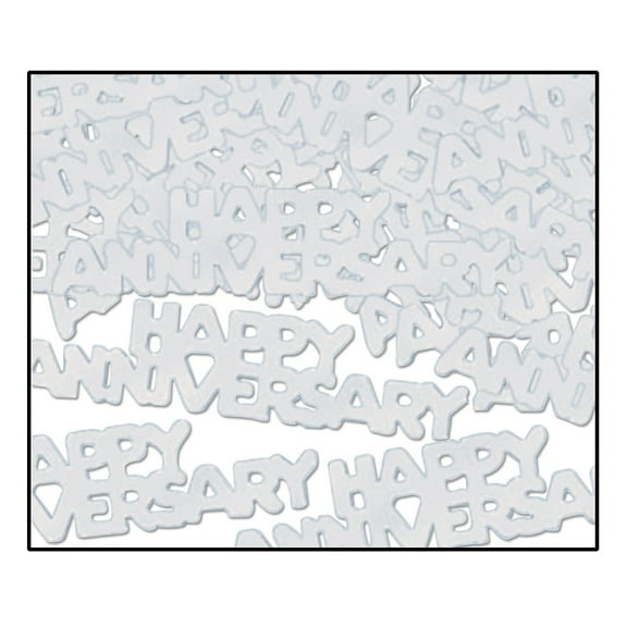 Party Central Club Pack of 12 Silver Fanci-Fetti Happy Anniversary Celebration Confetti Bags 0.5 Oz