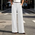 thumbnail image 2 of Taqqpue Women Oversize Pants Drawstring High Elastic Waistbant Boho Palazzo Pants Loose Fit Lounge Pants Solid Color Straight Wide Leg Pants with Pockets for Women, 2 of 8