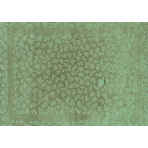 Ahgly Company Machine Washable Indoor Rectangle Abstract Turquoise Blue Modern Area Rugs, 2' x 3'