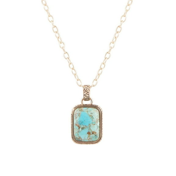 Credence Genuine Turquoise Pendant Necklace