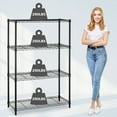 thumbnail image 1 of Storage Shelves 4 Tier Wire Shelving Unit Heavy Duty Metal Shelf with Wheels Adjustable Layer Rack Utility Shelf for Kitchen, Garage, Pantry ,Office, Bedroom, 1000 LBS, Black, 1 of 9