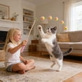 thumbnail image 1 of EGNMCR Real Wood Cats Wand Toy Long Handle Teaser With Boll Interactive Cats Exercise Toy For Indoor Cats Lasting Scratch Counteractive Cats Fishing Pole Polyester cat toy, 1 of 6