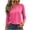 Hot Pink, variant on Fmbrln Women's 3/4 Length Sleeve Tops Stripe Crew Neck T Shirts Fall Casual Loose Soft Shirts Blue S