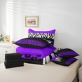 thumbnail image 4 of Erosebridal Teens Leopard Print Bedding Sets King Size, Wildlife Comforter Sets with Sheets, Geometry Striped Decor, Reversible 7pcs, 4 of 5