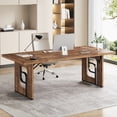 thumbnail image 6 of Condemo 71 inch Large Executive Office Desk, Simple Computer Desk Workstation, Modern Industrial Study Writing Table, Rustic Brown, 6 of 7