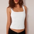 thumbnail image 4 of Camisetas Sin Mangas Ajustadas con Cuello Cuadrado para Mujer, de Doble Capa, Sin Costuras, Ajustadas, Básicas, -Verano 2025 L, 4 of 9