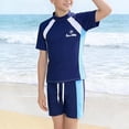 thumbnail image 6 of ATOGUTA Two Piece Swimsuit for Girl Rash Guard Swimwear Quick Dry Surfing Wetsuit for Kids Bathing Suit Size 3T-16, Navy, 6 of 6