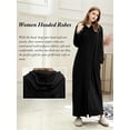 thumbnail image 6 of LOFIR Womens Zipper Front Robe, Long Plush Hooded Fleece Soft Bathrobes for Women Housecoat Sleepwear Pajamas (S/M, Black), 6 of 7