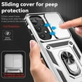 thumbnail image 4 of for Samsung Galaxy A35 5G Case with Slide Camera Cover HD Screen Protector [ Grade 16ft. Drop Tested] Ring Holder Kickstand Protective Phone Case for Galaxy A35 5G 2024, Silver, 4 of 19