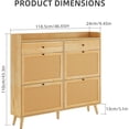 thumbnail image 4 of Rattan Shoe Storage Cabinet, Narrow Flip Shoe Cabinet 4 Flip Drawers, 2 Drawers,Entryway Modern Wooden Freestanding Shoe Rack Organizer with Solid Wood Legs for Entryway Hallway, Living Room, 4 of 6