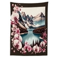 thumbnail image 2 of Ambesonne Lake Outdoor Tablecloth, Spring Joy Landscape Orchids, 58"x84", Pink Brown and Cadet Blue, 2 of 2