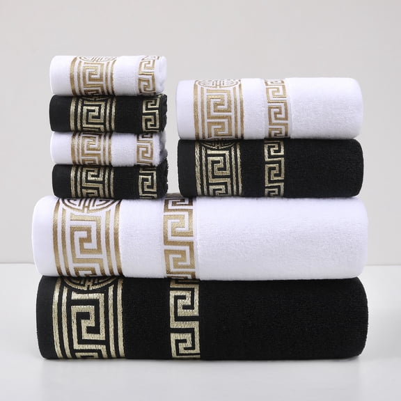 8-Piece Cotton Towel Set, 2 Bath, 2 Hand, 4 Washcloths, 430 Gsm, Ultra Soft Highly Absorbent for Bathroom