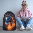 thumbnail image 2 of Uorisanigo Fire Horse 17 Inch Backpack for Boys Girls, Casual Basic Bookbag Large Capacity Back to School Bag for Preschool Elementary Kindergarten Schoolbag 6-12 Year Old, 2 of 7