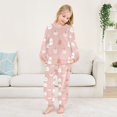 thumbnail image 5 of Fluffy Pajamas Set Fuzzy Winter Warm Pj Sets Pullover Tops and Long Pants Pink Cartoon Ghosts and Pumpkins Medium, 5 of 8