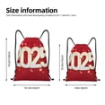thumbnail image 2 of Xecao Happy New 2025 Year Pattern Sports Drawstring Backpack - String Swim Gym Bag with Wet Proof Pocket for Women&Men-Small, 2 of 6