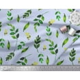 thumbnail image 2 of Soimoi Blue Rayon Fabric Leaf Leaves Print Fabric by the Yard 42 Inch Wide, 2 of 3
