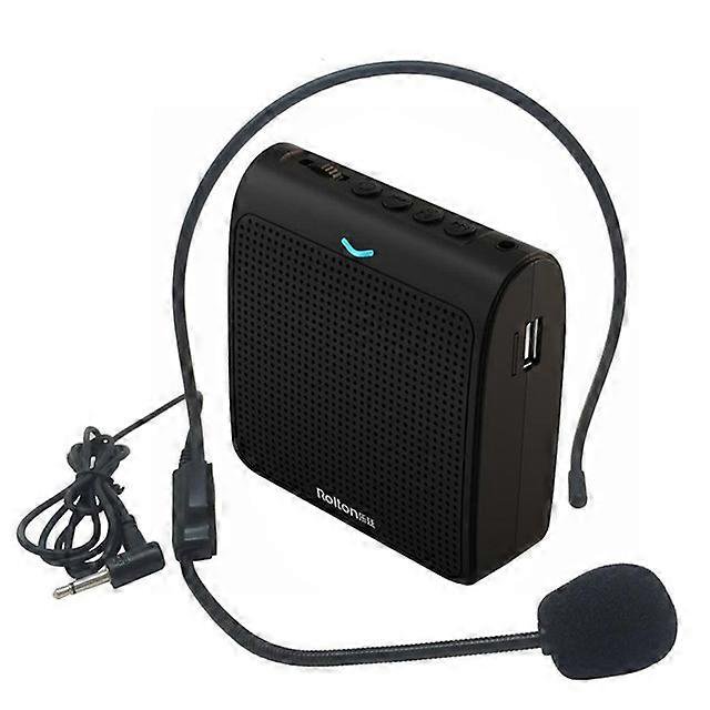 Micrófono portátil, altavoz, mini amplificador de voz con tarjeta USB TF, radio FM para profesores, guías turísticos, color negro