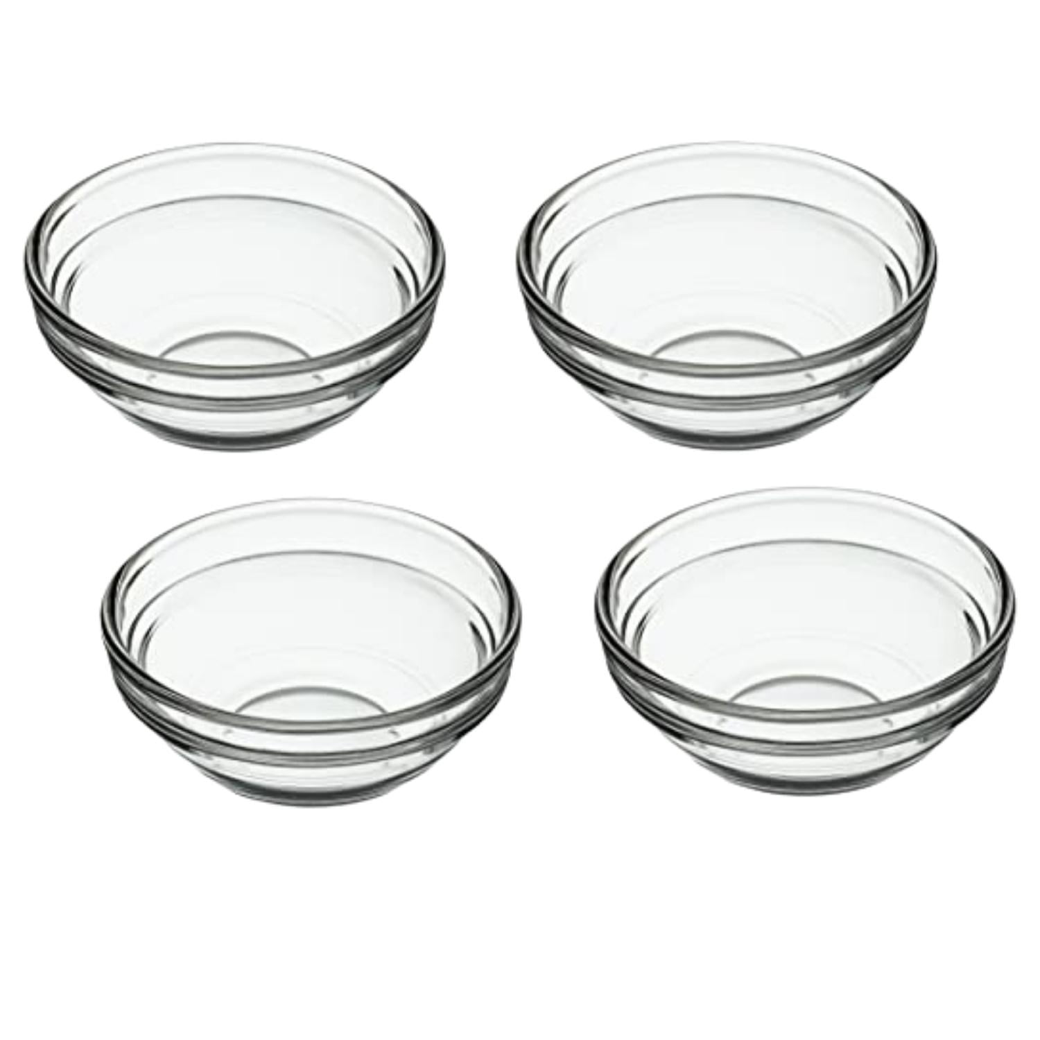 SZUAH 3.5 inch Small Glass Bowls 12 Pack Prep Bowls Serving Bowls 4.5 oz Microwavable Stackable Clear Glass Bowls for Kitchen, Dessert, Dips, Nut