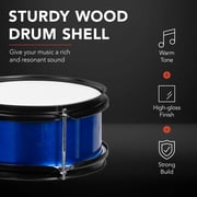 Best Choice Products Kids Beginner 3-Piece Drum, Musical Instrument Set w/ Sticks, Cushioned Stool, Drum Pedal - Blue